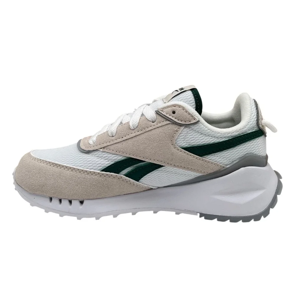 Reebok Youth Big Boys Girls Sneakers‎ Size 1 White Green Beige Classic Lace-Up